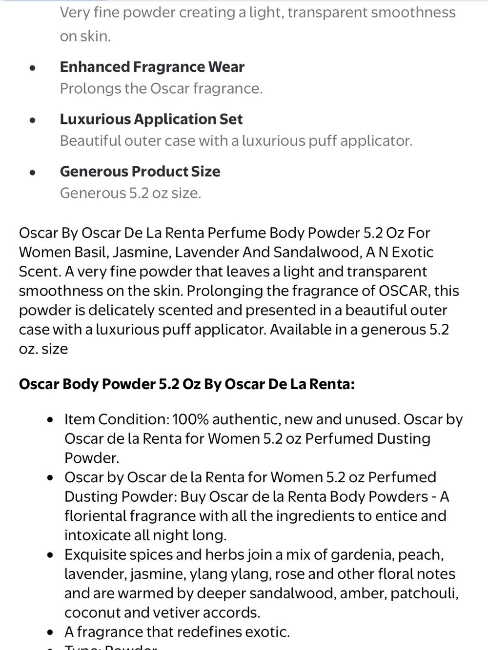 New Oscar De La Renta Body Powder - Picture 7 of 14